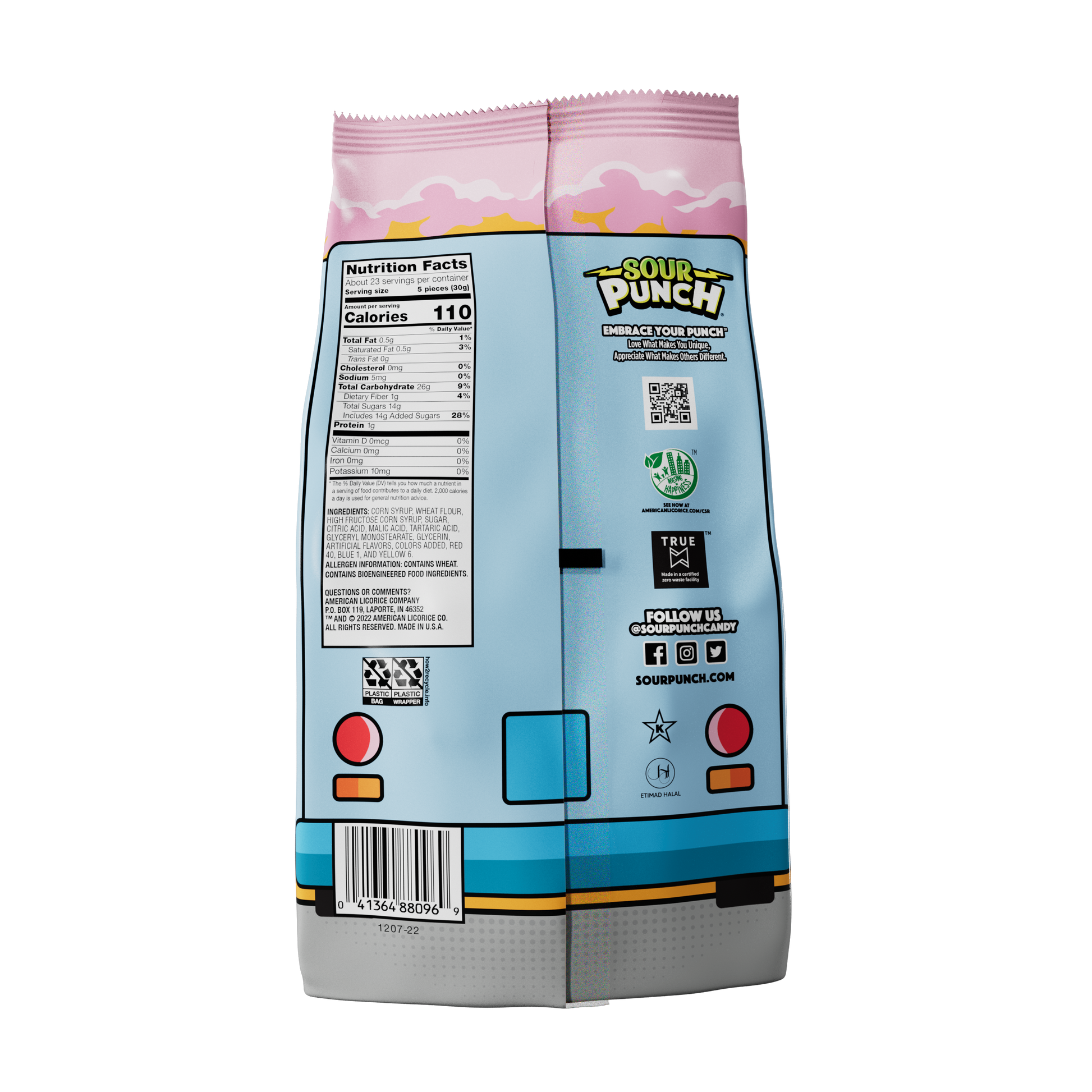 SOUR PUNCH Ice Cream Truck Twists ice cream candy - Back of Pack
