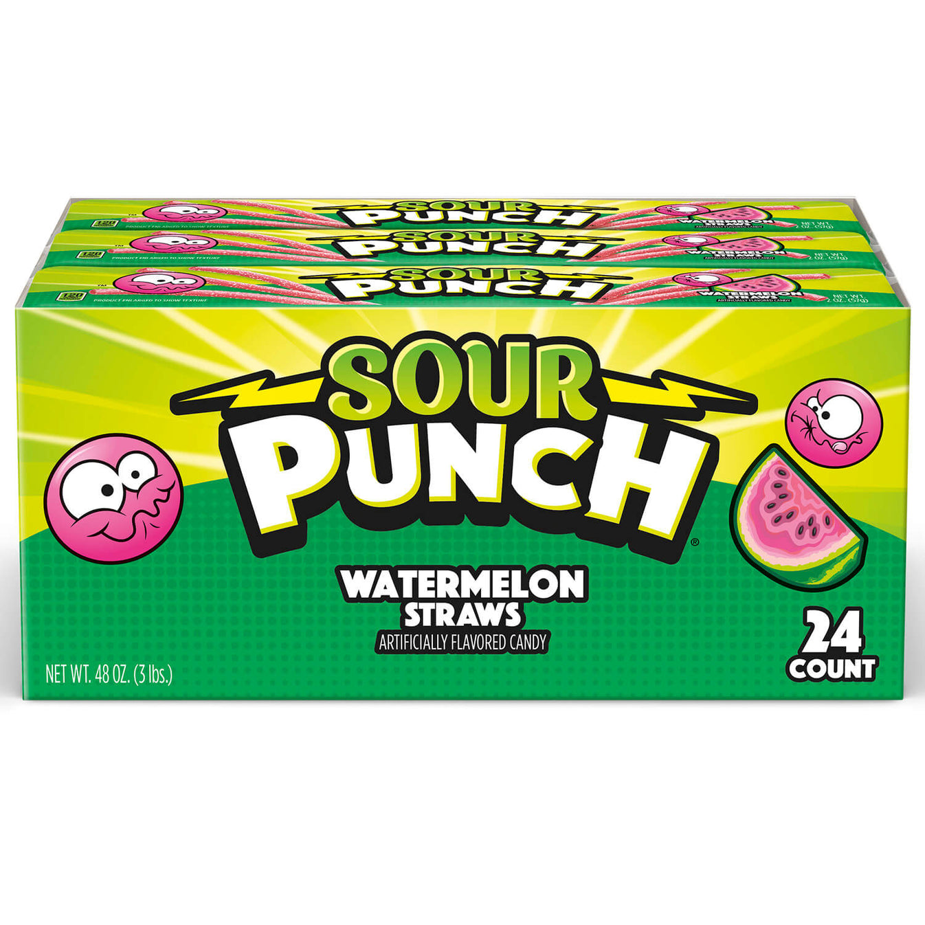 SOUR PUNCH® Watermelon Straws, 12/24/2 oz American Licorice Wholesale