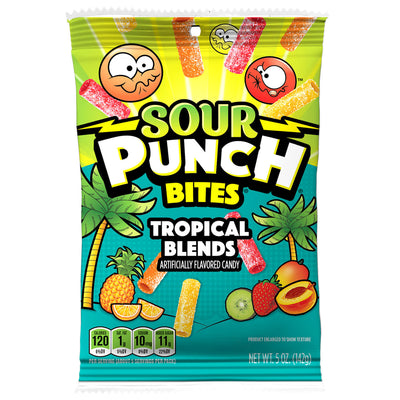 Front of Sour Punch Bites Tropical Blends 5oz bag