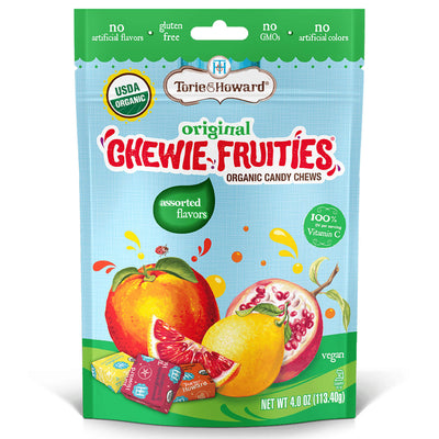 Assorted Original Organic Chewie Fruities® Candy, 6/4 oz Bags - American Licorice Company