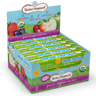 Sour Chewie Fruities® Organic Candy, Sour Apple Flavor, 12/18/2.1 oz Stick Packs - American Licorice Company