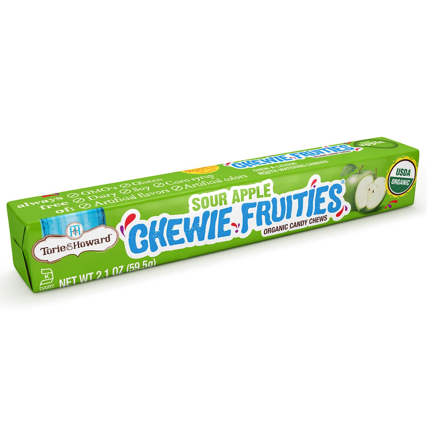 TORIE & HOWARD® Sour Chewie Fruities® Organic Candy, Sour Apple
