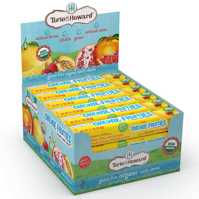 Organic Chewie Fruities® Candy, Lemon & Raspberry, 12/18/2.1 oz Stick Packs - American Licorice Company