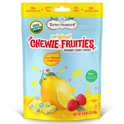 Meyer Lemon and Raspberry Organic Chewie Fruities® Candy Bags, 6/4 oz - American Licorice Company
