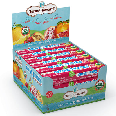 Organic Chewie Fruities® Candy, Pomegranate & Nectarine, 18/2.1oz Stick Packs - American Licorice Company