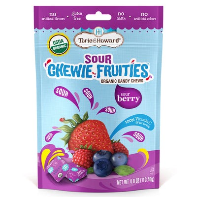 Sour Chewie Fruities® Organic Candy, Sour Berry Flavor, 6/4oz - American Licorice Company