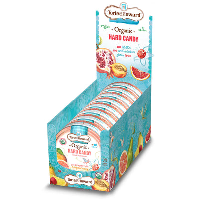 Grapefruit and Tupelo Honey Organic Hard Candy Tins, 12/8/2 oz - American Licorice Company