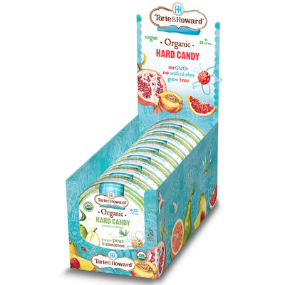TORIE & HOWARD Pear and Cinnamon Organic Hard Candy 8-count Caddy