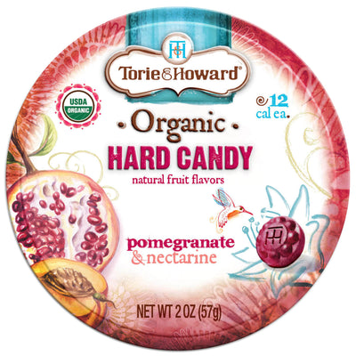 TORIE & HOWARD Pomegranate and Nectarine Organic Hard Candy 8-count Caddy