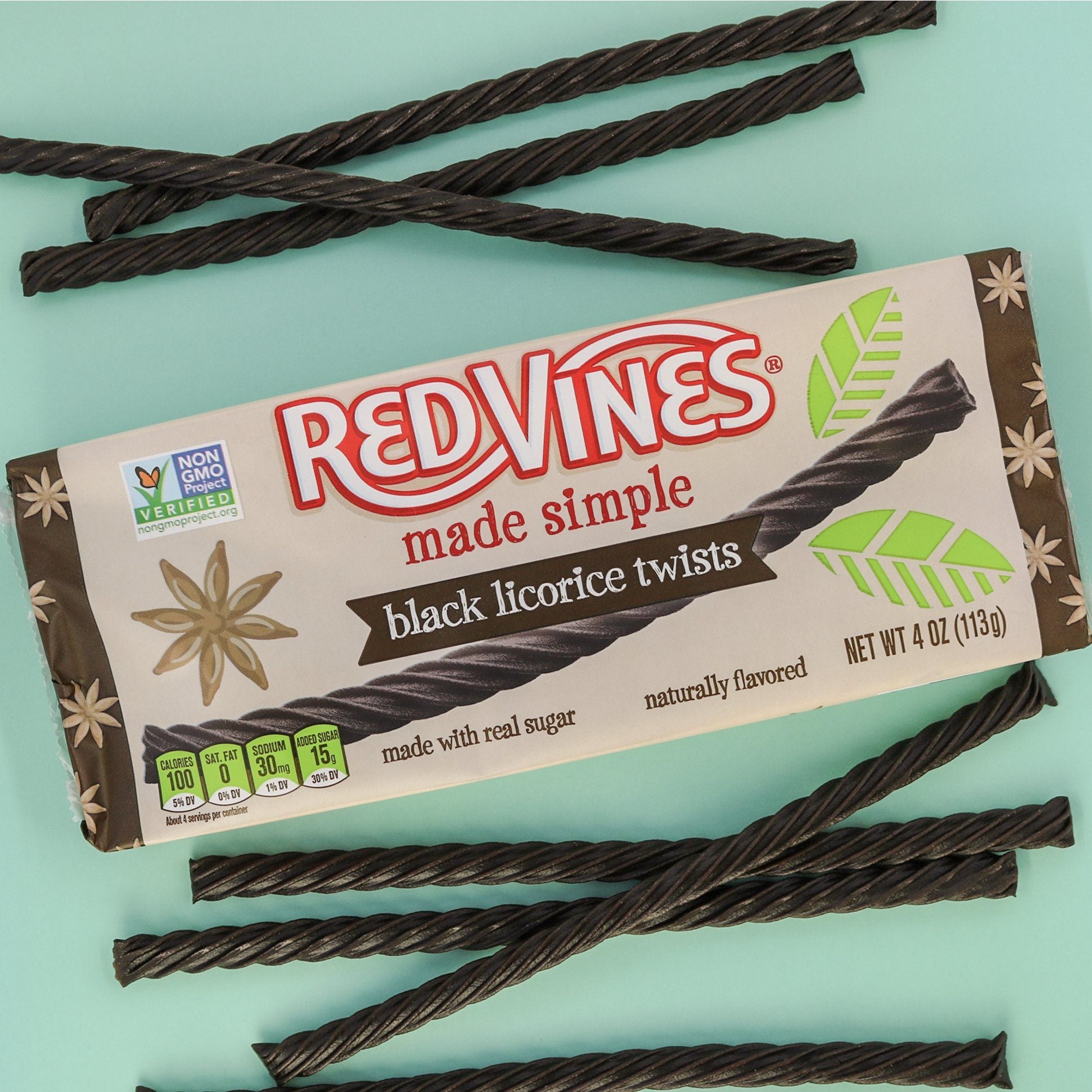 Red Vines Made Simple Black Licorice Twists Tray with candy